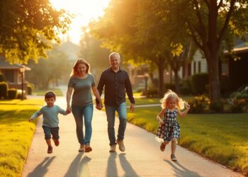evening walks with family
