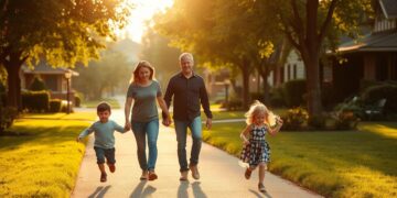 evening walks with family