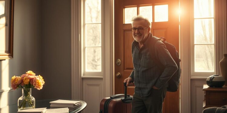 home after a long trip