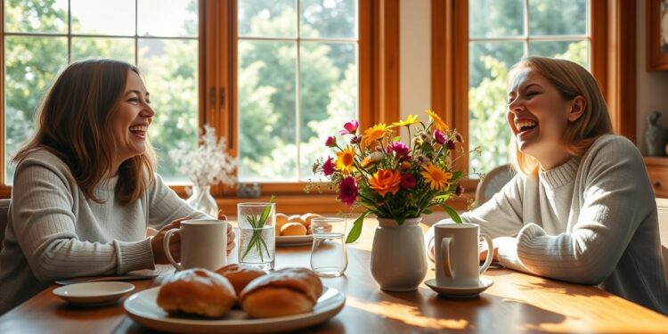 laughter over breakfast